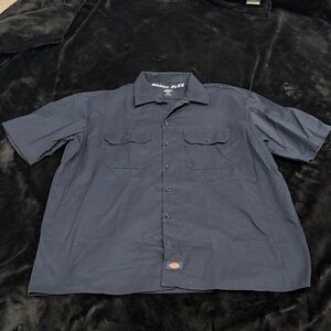 Dickies Men's Dark Blue Casual Button Down Shirt